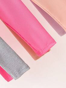 Baby Girls Multi-Piece Casual All-Match Leggings, Spring & Autumn New Ribbed Stretchable Versatile Long Pants - Multicolor - View 4