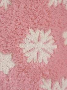 1pc Snowflake Embroidered Plush Cushion Cover, Christmas Decoration, Autumn/Winter - Pink - View 4
