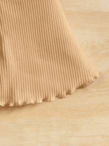 SHEIN Leap Crew 3pcs/Set Baby Girl Casual Ruffle Hem Flared Pants Outfit - Multicolor - View 4