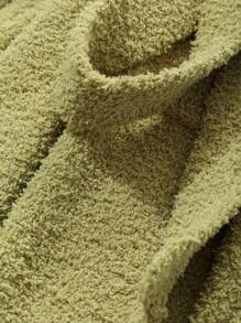 DAZY Simple Casual Drop Shoulder Plush Robe For Daily Wear Pajama - Green - View 7