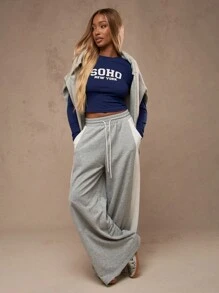 MISSGUIDED Varsity lange mouwen getailleerd "SOHO New York" bedrukte voorkant top