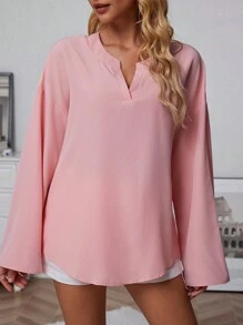INAWLY Women's V-Neck Long Sleeve Casual Blouse