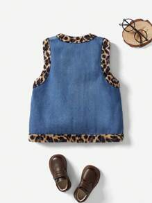 Young Girl New Autumn Winter Thermal Lined Denim Vest Jacket