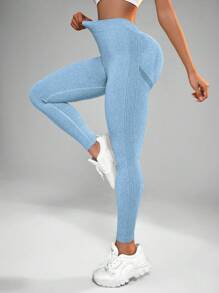 Yoga Basic 女士高腰纯色紧身运动紧身裤