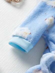 PETSIN 1 件宠物柔软羊毛蓝色绵羊印花连体衣 - 彩色 - 查看 5