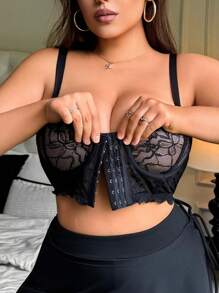 大码女式蕾丝前开合塑身衣
