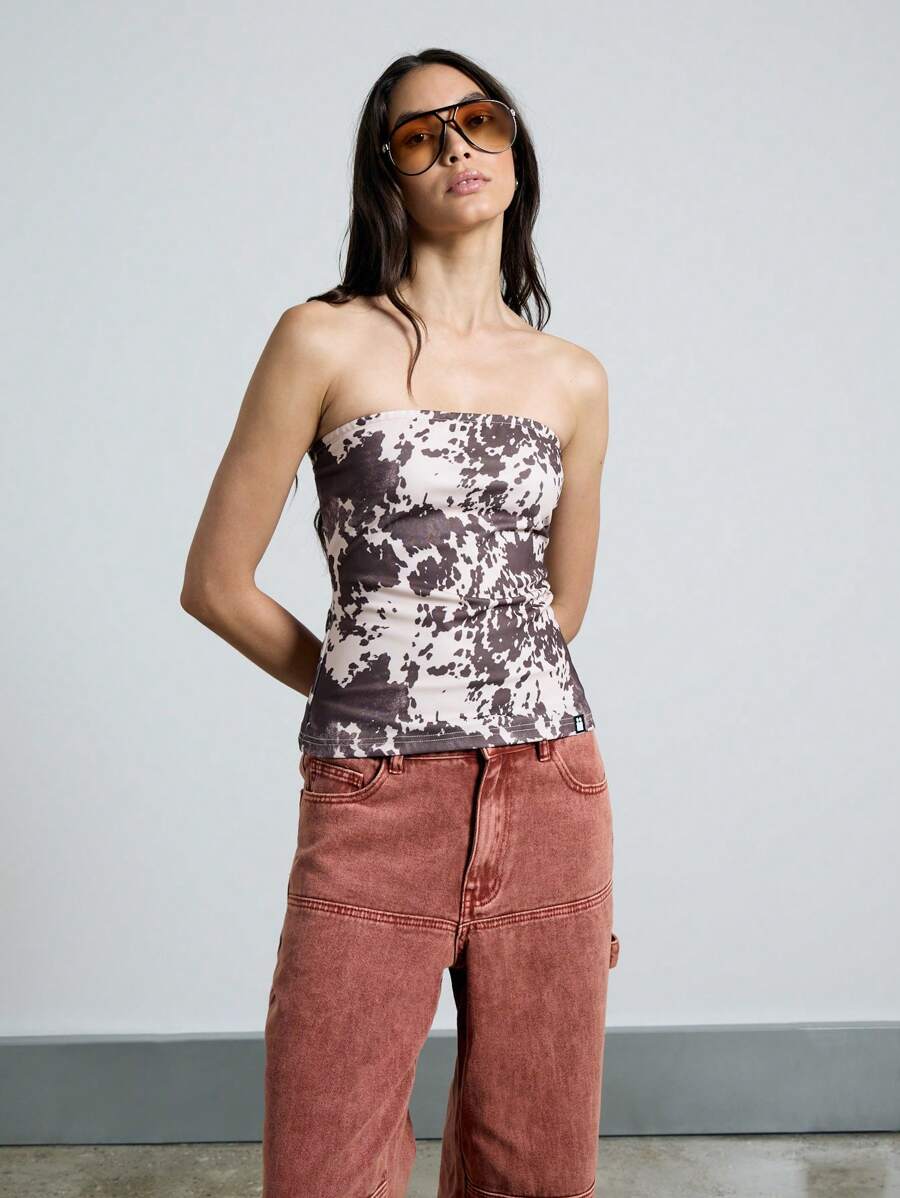 AiiRZ 奶牛印花抹胸贴身上衣 - 彩色 - 查看 1