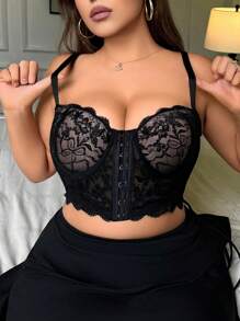 大码女式蕾丝前开合塑身衣