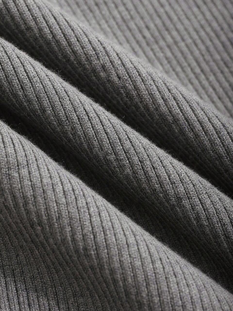 Solid Color Square Neck Puff Sleeve Women Sweater Dress,Fall Clothes