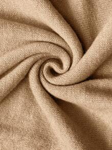 Chiquease 女士秋季纯色高领长袖宽松套头毛衣连衣裙 - 咖啡棕 - 查看 6