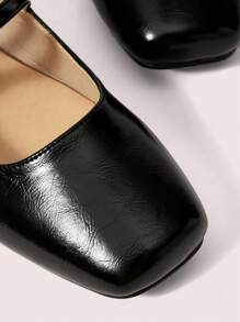 CUCCOO DOLLMOD Women's Flat Red Square-Toe Plaid Mary Jane Shoes, Cute Campus Style, Short Heel Spring Shoes Spring Break Easter For Christmas - Black - View 4