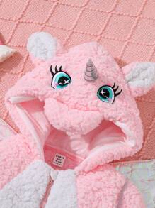 جمبسوت رضع يخرج منها مؤخرة مبطنة بتصميم وحيد القرن للبنات، بموضوع عيد الميلاد - متعدد الألوان - مشاهدة 4