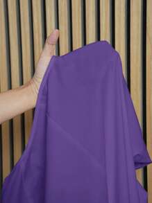 Slaydiva 女式加大码宽松纯白色短袖船领 A 字形及膝连衣裙，适合优雅、通勤、度假和日常穿着，春夏 - 紫色 - 查看 7