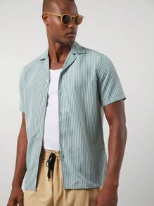 Manfinity VCAY 男士梭织立领短袖休闲衬衫 - 彩色 - 查看 4