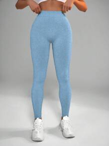 Yoga Basic 女士高腰纯色紧身运动紧身裤