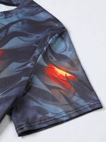 Manfinity Sport Corelite Tricou pentru bărbați cu mânecă scurtă, cu mânecă scurtă, cu imprimeu numeric, stil Boyfriend