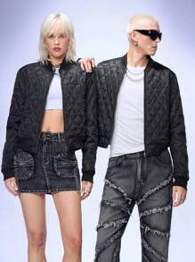 Manfinity VCAY Men's Slim-Fit Crew Neck Casual Padded Coat, Suitable For Autumn/Winter