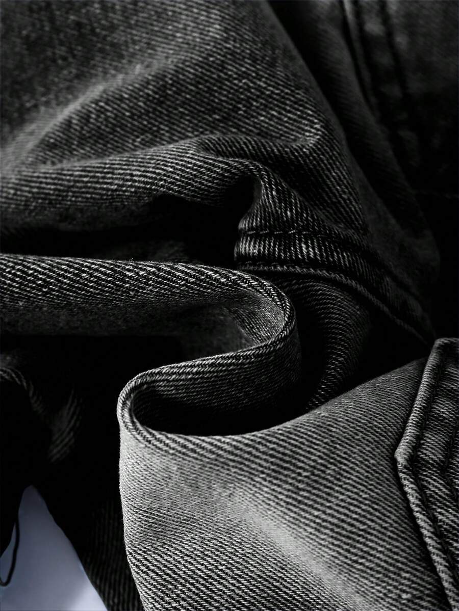 SHEIN Young Boy Casual Fashion Boys Clothes Comfortable Baggy Black