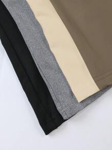 Comfortcana 4件組大尺碼休閒柔軟針織工字背心，正式居家服，米色、棕色、白色、黑色，夏季款 - 彩色 - 查看 3