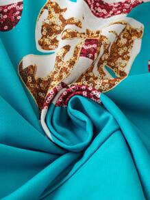 Chiquease Sudadera con cuello redondo con estampado de lazo y bastón de caramelo de Navidad