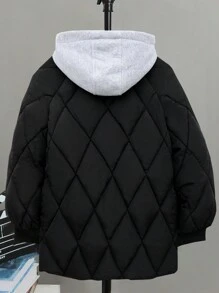 Áo khoác đệm dày dài vừa cho bé trai, mùa đông - màu đen - Xem 2