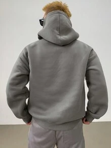 DAZY Men's Solid Color Long Sleeve Pocket Casual Loose Hoodie, Autumn