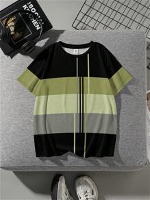 SHEIN Leap Crew Áo thun tay ngắn cổ tròn đơn giản thường ngày cho bé trai tuổi mới lớn, mùa hè - trắng - Xem 2
