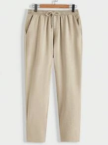 Manfinity BRENVOR Men's Solid Color Shirt And Pants Set, Cozy Outfits