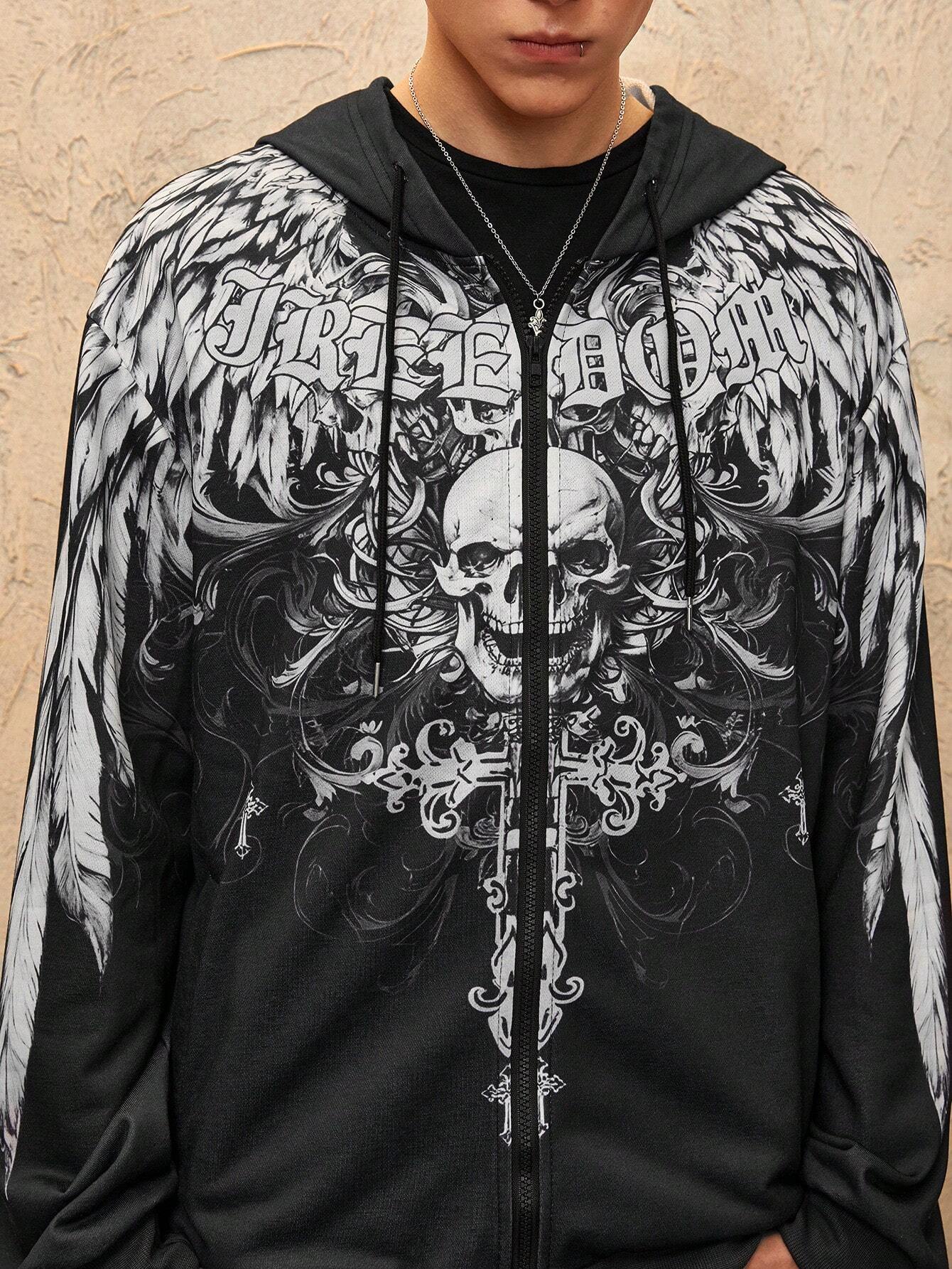 Lサイズ　G.I.S.M.　SKULL WING ZIP UP HOODIE GISM 
