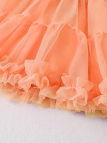 SHEIN Conjunto de suéter com estampa de coração e saia em camadas de malha para bebê menina