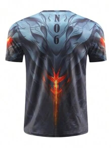 Manfinity Sport Corelite Tricou pentru bărbați cu mânecă scurtă, cu mânecă scurtă, cu imprimeu numeric, stil Boyfriend