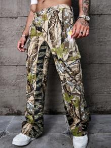 Manfinity LEGND Quần Jeans Ống Đứng Túi Hộp Họa Tiết Thực Vật Thường Ngày Cho Nam - Nhiều màu - Xem 5