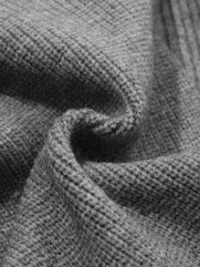 FRIFUL 女士落肩长袖交叉宽松休闲纯色毛衣，秋冬，长袖上衣 - 灰色 - 查看 7