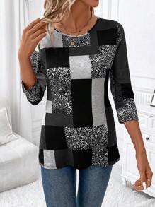 EMERY ROSE Women's Black Cat Graphic T-Shirt - Grey - View 3