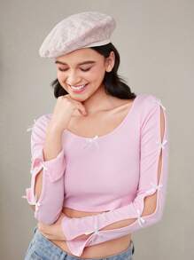 SHEIN MOD 1pc Ladies' Cute Reversible Checkered Beret Hat, Suitable For School - Multicolor - View 4