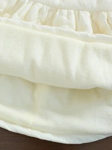 Abrigo acolchado con forro de flores elegante informal para niñas bebé en invierno - Beis - Ver 6