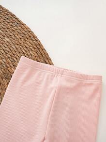 Cozy Pixies Baby Girl Cute Bear Motif Drop Shoulder Sweatshirt - Pink - View 11