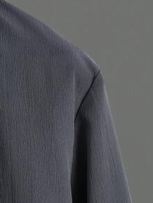 Manfinity Hypemode Bộ 2 quần áo thun dài tay màu trơn đơn giản cho nam mùa thu - Màu xám đen - Xem 4