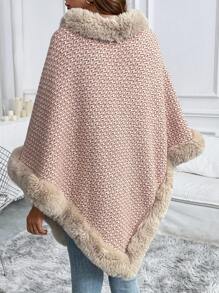 Chiquease 女士毛绒拼布休闲毛衣