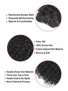 Pixie Curl Super Double Drawn Hair Bundles Natural Black Color Raw Virgin Cuticle Aligned Full End Human Hair One Hair Donor 12a Grade SSD - Natural Black - View 4