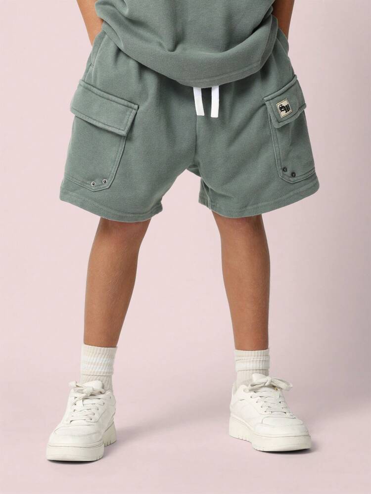 Oversized Sage Green Sweatshirt Shorts Set Casual Wear Athleisure Streetwear Two Piece Outfit