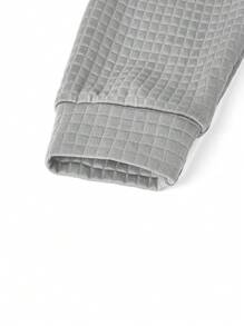 SHEIN LUNE Plus Size Drawstring Hooded Pocket Zipper Up Long Sleeve Casual Sweatshirt Fall - Grey - View 3