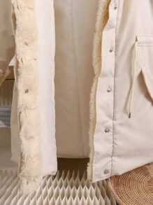 Novo estilo de casacos de inverno casuais com capuz para meninas