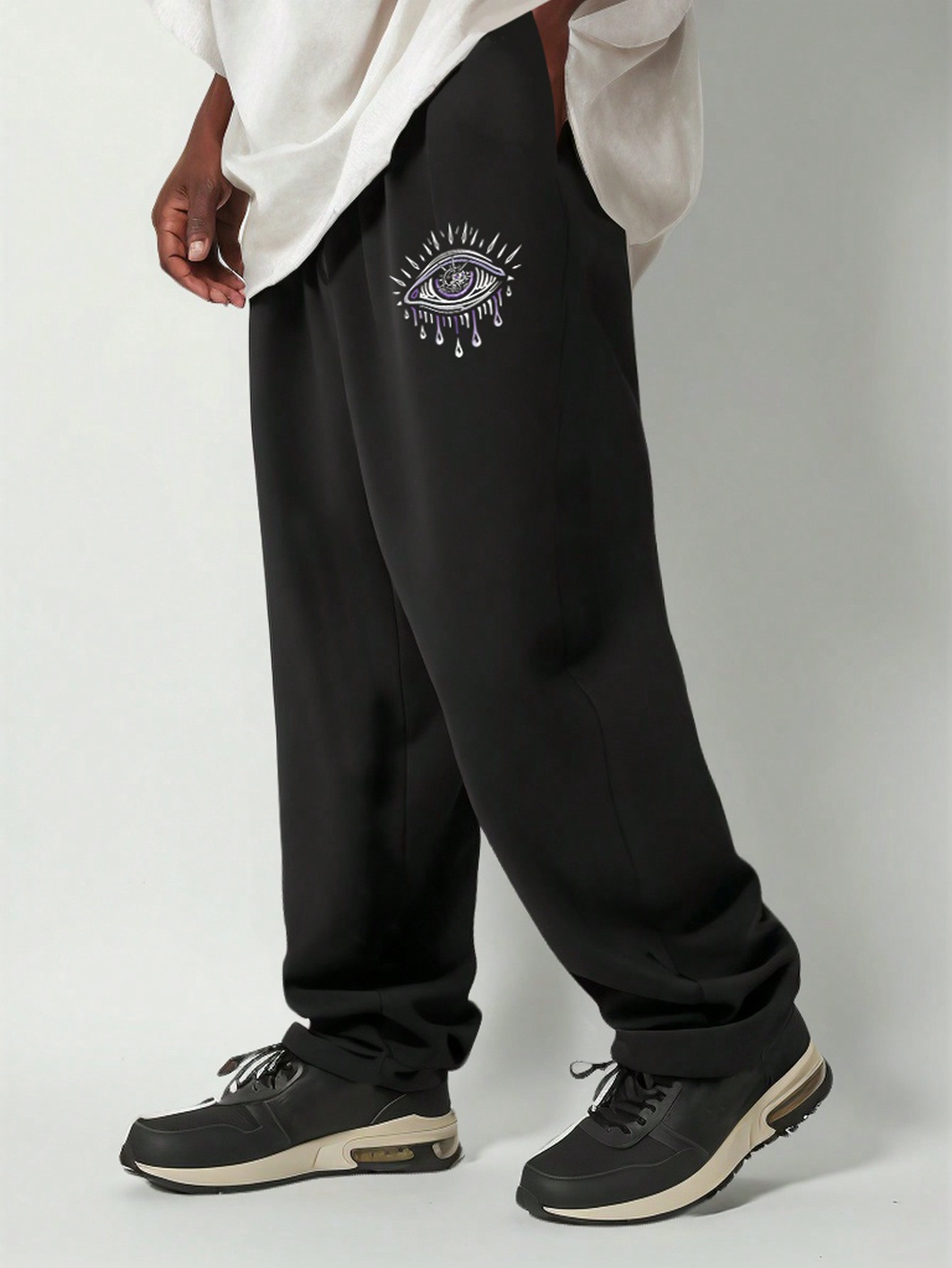 Manfinity Dauomo Men's Simple Print Daily Sweatpants