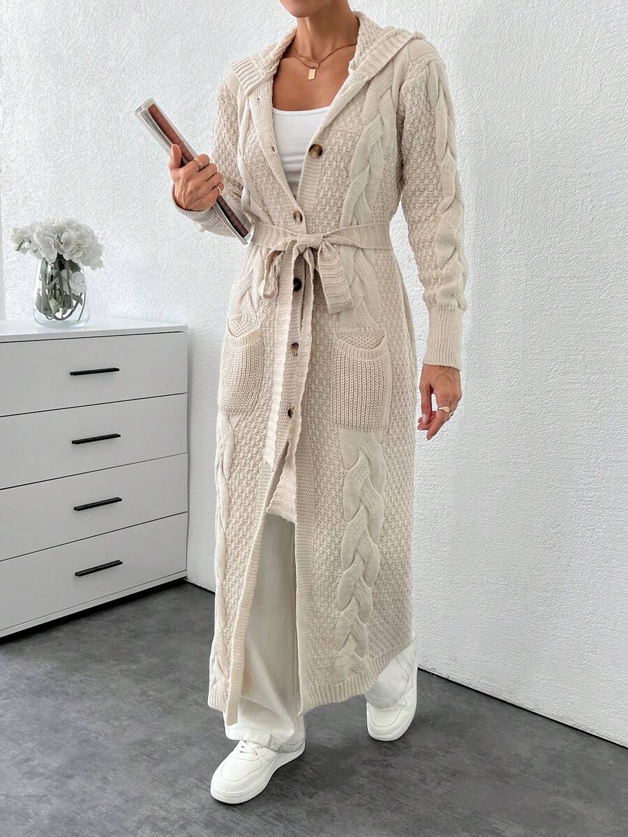 SHEIN Cárdigan con detalle y botón largo especial + 480 Moda de Mujer