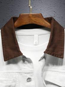 Manfinity Homme Men's Beige Denim Casual Jacket - Beige - View 8