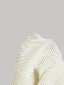 SHEIN MOD 女士针织杏色紧身长裙，带 3D 花卉装饰、优雅连衣裙、派对连衣裙、毛衣裙 - 杏色 - 查看 5