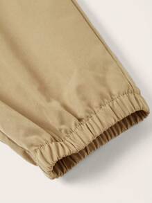 SHEIN 2 件套青少年男童休闲宽松纯色工装裤，带口袋，宽松版型抽绳腰裤 - 彩色 - 查看 6