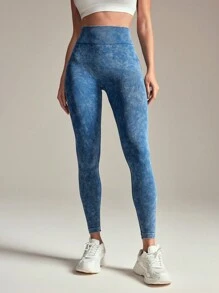 1 quần tập yoga/thể thao giặt cát cũ - Màu xanh lam - Xem 4