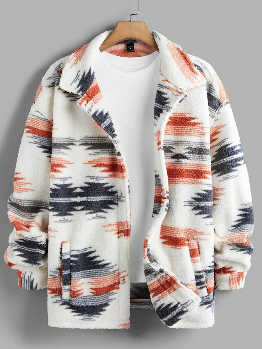 Manfinity VCAY Men's Knitted Loose Batwing Collar Long Sleeve Jacket, Suitable For Autumn Winter Season, Flannel - Multicolor - View 1